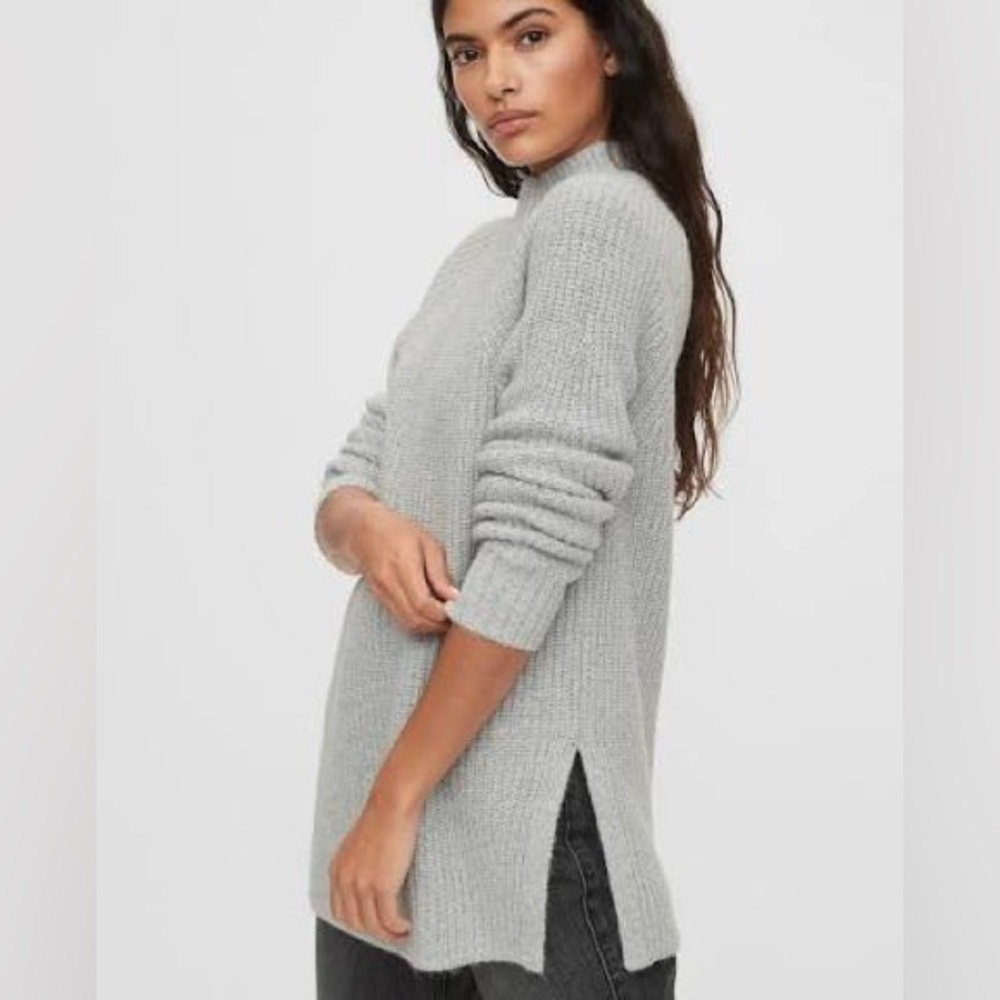 GAP, Grey Knit, Mock Neck Tunic Sweater - Picture 1 of 9